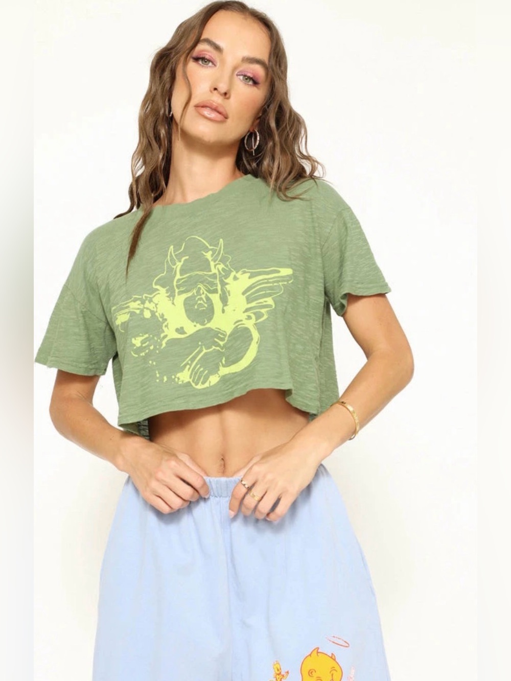 Boys Lie Talk To The Hand Cropped Baby Tee
